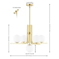 thumbnail image 3 of SAFAVIEH Lenore 5-Light Modern Brass Metal Chandelier, 3 of 8