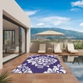 thumbnail image 3 of Purple Boho Outdoor Rug for Patio/Deck/Porch, Non-Slip Large Area Rug 6 x 9 Ft, Vintage Classic Bohemia Flower Textured Indoor Outdoor Rugs Washable Area Rugs, Reversible Camping Rug Carpet Runner, 3 of 8