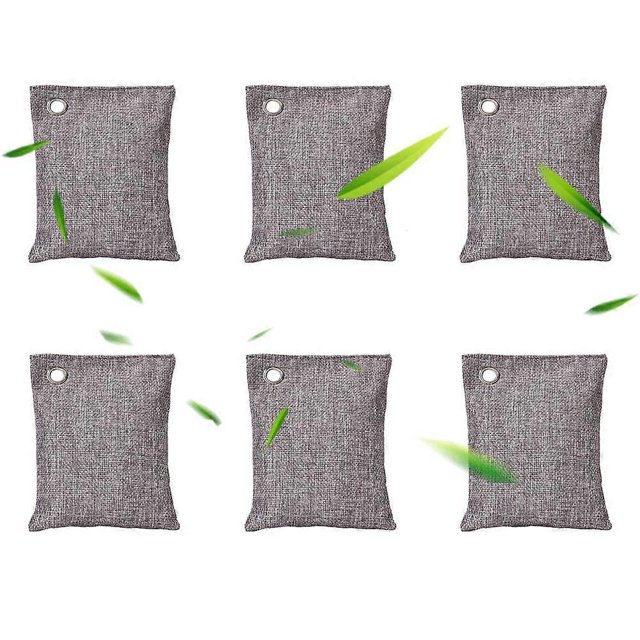 Odor Eater Natural Air Purifier Bamboo Charcoal Charcoal Odor Absorber for Strong Odors (6 pcs, 100g each) Air Purifying Bag Air Freshener Odor Eater