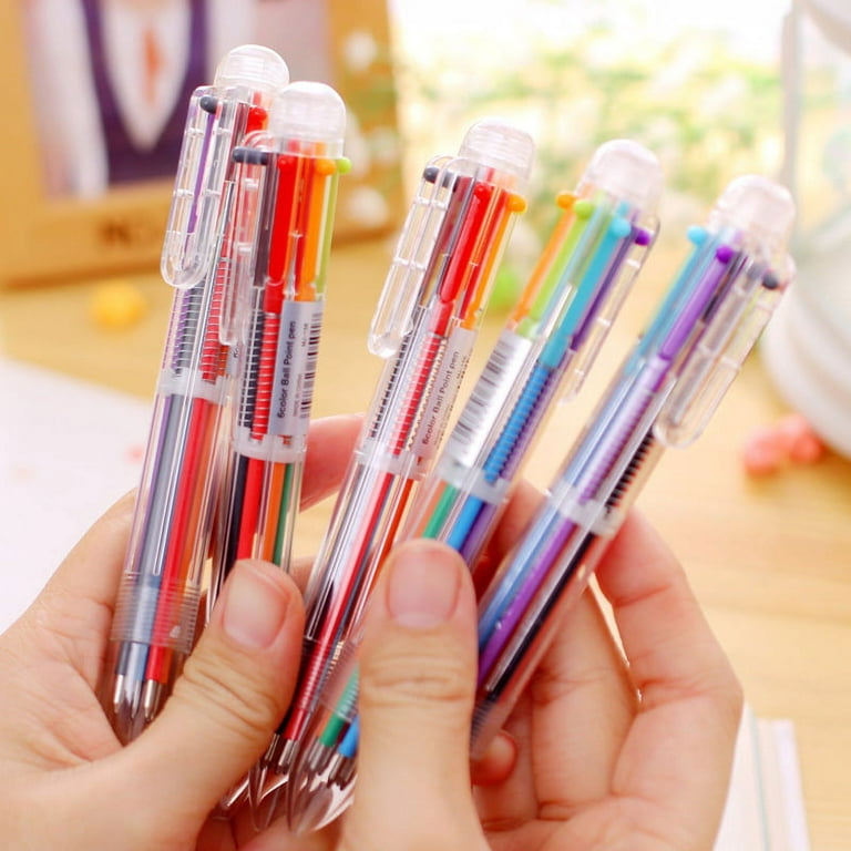 Multicolor Pens 6 in 1 Retractable Ballpoint Pen Convenient