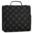 thumbnail image 2 of Haosy 3 Ring Zipper Binder with Shoulder Strap Waterproof Trapper Keeper 2 Inch D-Ring 500 Sheets Capacity, Gold Letter with White Ornament, 2 of 8