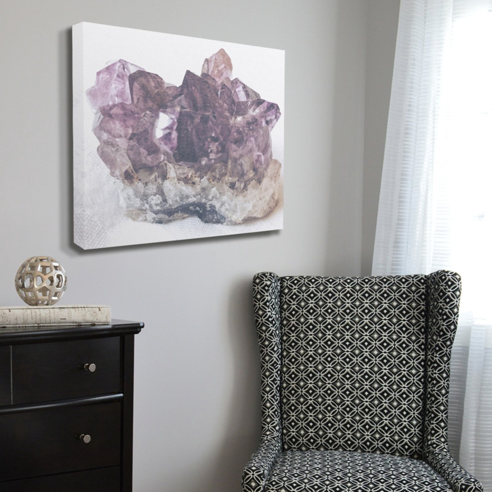 The Stupell Home Decor Collection Amethyst on Subtle Linen Wall Art