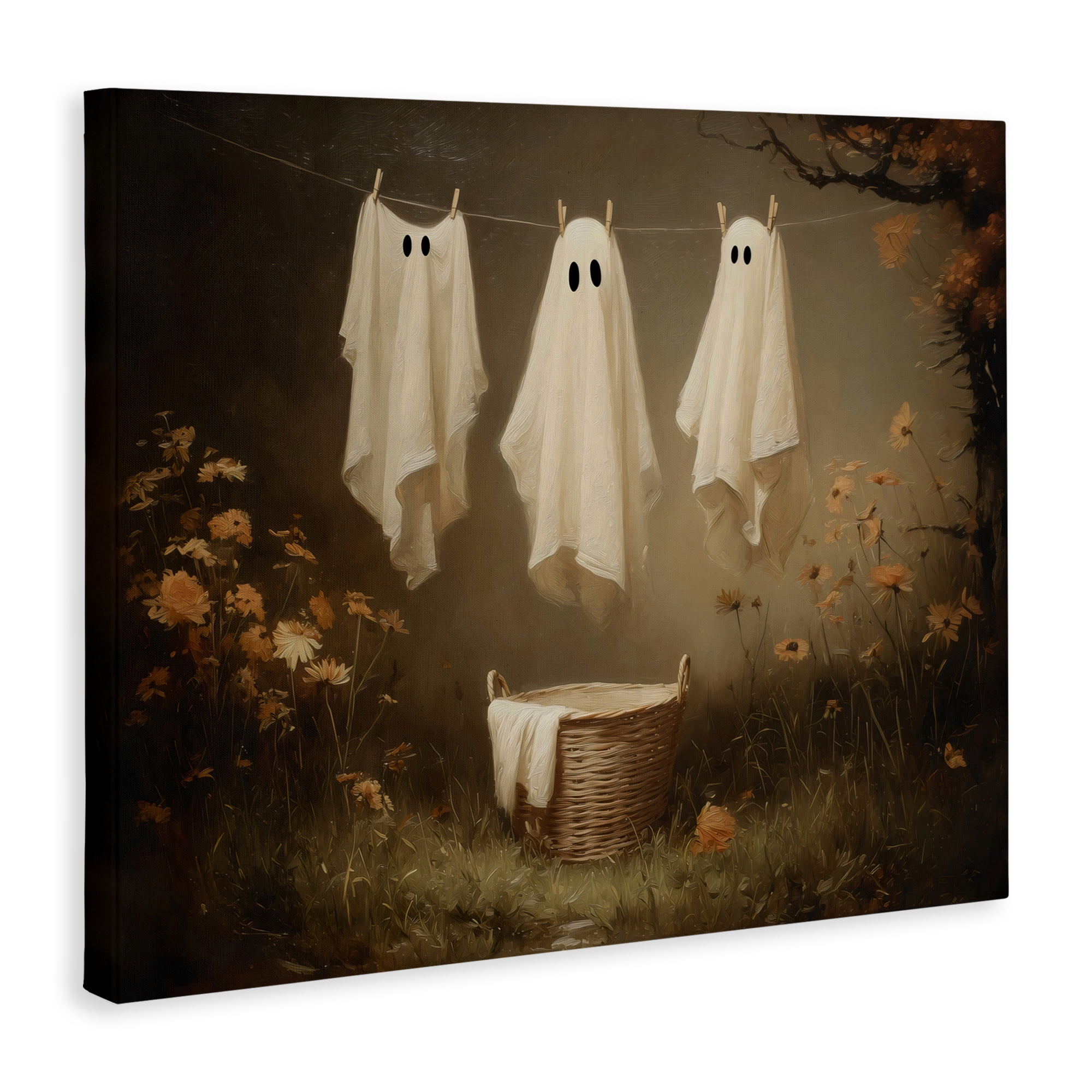 Three Laundry Ghosts Hanging Canvas Wall Art, design by Arlington Prints