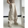 thumbnail image 4 of DcoolMoogl Women's Parachute Pants Cargo Trousers Elastic Waist Wide Leg Track Pants Y2k Clothing, 4 of 7