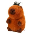 thumbnail image 3 of Figura de juguete de peluche de capibara, juguete de capibara para decoración del hogar, juguete suave marrón para dormitorio 25cm con pelo, 3 of 9