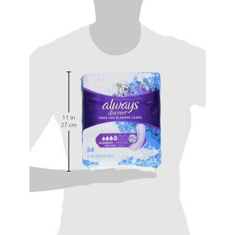 Always Discreet Pads, Bladder Protection, Long Length, Moderate