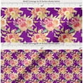 thumbnail image 2 of Soimoi Purple Cotton Poplin Fabric Leaves & Ranunculus Floral Fabric Prints By Yard 42 Inch Wide, 2 of 7