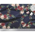 thumbnail image 2 of Soimoi Blue Cotton Jersey Fabric Ranunculus & Penoy Floral Print Decor Fabric Printed By the Yard 64 Inch Wide, 2 of 3