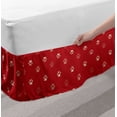 thumbnail image 2 of Paw Print Bed Skirt, Abstract Pattern with Dog Lover Ornamental Animal Steps on Warm Backdrop, Elastic Bedskirt Dust Ruffle Wrap Around for Bedding Decor, 4 Sizes, Vermilion and Ivory, by Ambesonne, 2 of 2