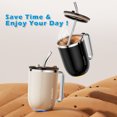 thumbnail image 2 of Daasigwaa Self Stirring Mug - 4-Color Temp Display Magnetic Electric Auto Mixing Stainless Steel Cup with Straw & Lid For Office/Kitchen/ Home/Coffee/Milk- 14.2oz/420ml(Black), 2 of 8