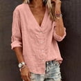 thumbnail image 5 of Women's Solid Color Loose Fit V-Neck Casual Cardigan Sweater Top, 5 of 6