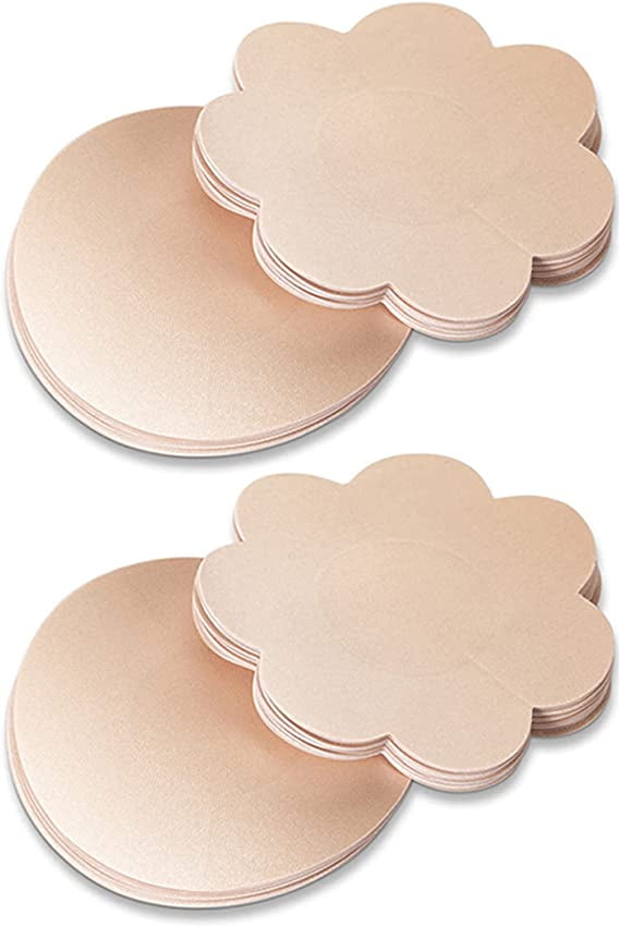 10 Pairs, Female Nipple Cover Disposable Natural and Invisible Satin Nipple Stickers Breast