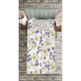 thumbnail image 3 of Ambesonne Floral Quilted Bedspread Set 2 Pcs, Blossoming Wild Flowers, Twin Size, White Yellow Purple, 3 of 6