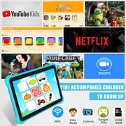 Kids Tablet 10.1 inch Tablet for Kids WiFi Kids Tablets Android Toddler Tablet with Dual Camera Android 11.0 2GB 32GB ROM 1280x800 HD IPS Touchscreen Parental Control YouTube Neflix (Blue)