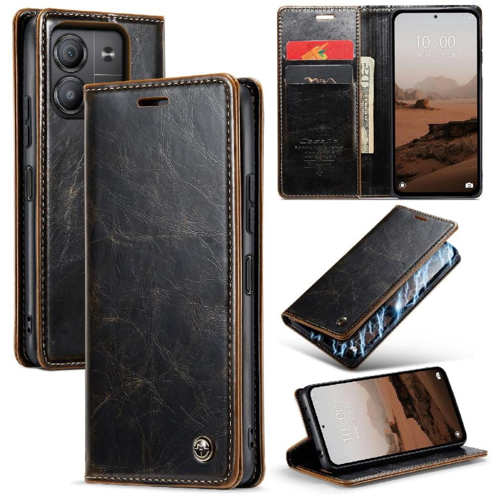 Flip Case for Xiaomi Redmi Note 13 5g Magnetic Wallet Card Holder Kickstand Crazy Horse Pu Leather Retro Wallet Cover