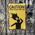 thumbnail image 4 of Unique Bargains 12" x 8" Metal Warning Sign, Caution Waste at Your Own Risk, Vintage Laminated Safety Sign, 4 of 5