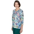 thumbnail image 3 of Alfred Dunner Womens  Scroll Multicolor Patterned Top, 3 of 6