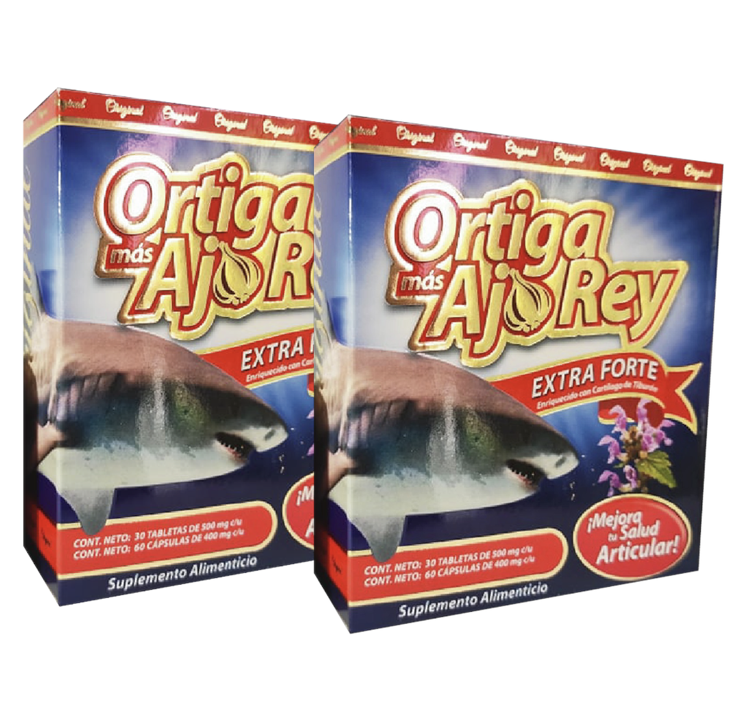 Ortiga Más Ajo Rey Extra Forte 30 tabletas + 60 cápsulas Paquete de 2 ...