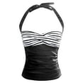 thumbnail image 5 of Womens Tankini Top Women's Print Tankini Bathing Suit Top Swim Top No Bottom Black M, 5 of 5