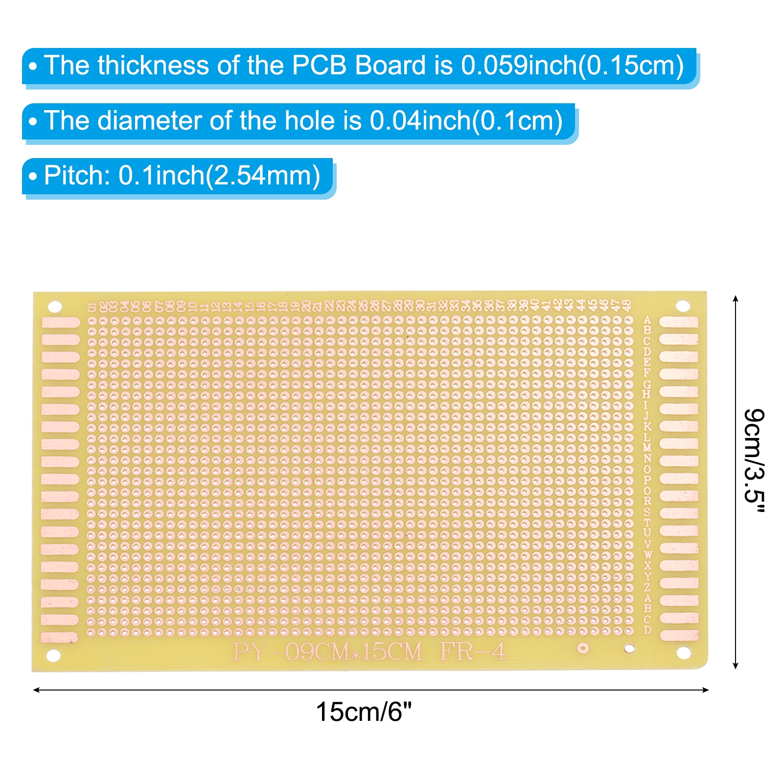 3.5" x 6" PCB Board Circuit, 12 Pcs Single Sided Prototype Solder Boards for Soldering and Electronic Project Circuit Boards Solderable Breadboard, Yellow