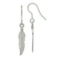 thumbnail image 1 of 925 Sterling Silver Feather Earrings Drop Dangle Outdoor Nature, 1 of 6