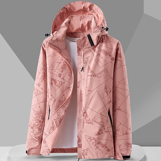 LSLJS Manteau à Capuche pour Femmes, Imperméable et Coupe-Vent, Manteau Tendance (Rose, TG)