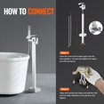 thumbnail image 7 of VEVOR Freestanding Bathtub Faucet, Floor Mount, Freestanding Tub Filler, Shower Mixer Taps, Two Water Modes, 360° Swivel Spout, for Bathing & Showering Pet Bathing Cleaning Drains Toilet Flushing, 7 of 7