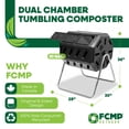thumbnail image 2 of FCMP Outdoor 37 Gallon Elevated Dual Chamber Tumbling Garden Composter Bin, 2 of 9
