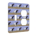 thumbnail image 1 of KuzmarK™ 2 Gang Single Toggle / Single Duplex Wall Plate - Black Blanket Appaloosa Mustang Wild Horse Modern Art by Denise Every, 1 of 1