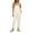 White, variant on Fnooota Women's Overalls with Pockets, Casual Adjustable Straps Cotton Linen Loose Fit Summer Jumpsuits Army Green Size L