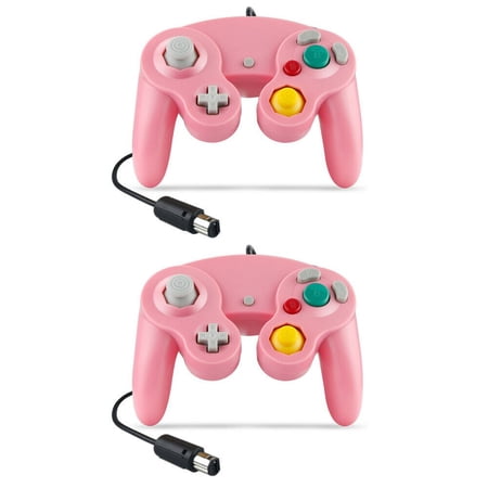 Resalefirm 2-Pack Controller For Nintendo GameCube GC & Wii U & Switch Wired NGC Gamepad  Pink