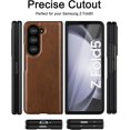 thumbnail image 7 of Case for Samsung Galaxy Z Fold 5 (2023) with Cover Screen Protector, PU Leather & Hard PC Bumper Phone Case for Galaxy Z Fold5 - Brown, 7 of 7