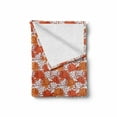 thumbnail image 2 of Floral Soft Flannel Fleece Throw Blanket, Fiery Tone Petal Lotus Flowers Overlapping Design Illustration, Cozy Plush for Indoor and Outdoor Use, 70" x 90", Pale Orange Vermilion, by Ambesonne, 2 of 6