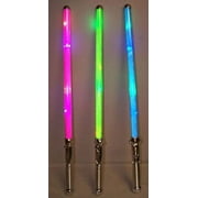 2 LIGHT UP NEON GLITTER SABER SWORDS space lite toys