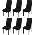 thumbnail image 1 of 6 Pcs Dining Chair Slipcover,High Stretch Removable Washable Chair Seat Protector Cover for Home Party Hotel Wedding Ceremony (Grey), 1 of 16