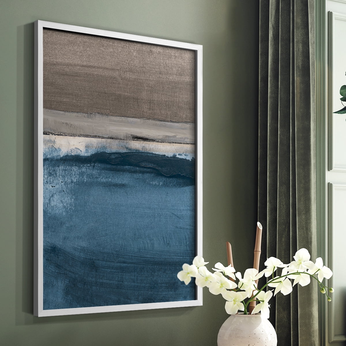 Midnight Sky I in White Solid Wood 8 x 10 Framed Print