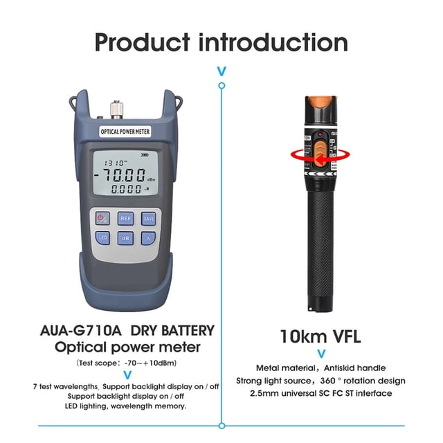 Zilai AUA-6S Fiber Cleaver With Power Meter And Visual Fault Locator Kit