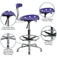 thumbnail image 2 of Vibrant Violet and Chrome Drafting Stool with Tractor Seat, 2 of 9