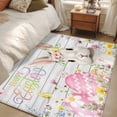 thumbnail image 4 of Area Rugs for Living Room Bedroom, Happy Easter 4'x6' Rug Washable Carpet Runner Indoor Outdoor, Spring Easter Bunny Eggs Floral Gray Wooden Non Slip Accent Floor Mats Rug for Kitchen, Office, 4 of 8