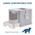 thumbnail image 3 of Caja de arena para gatos Medario, grande, con tapete, cuchara y tapa, color gris, 3 of 7