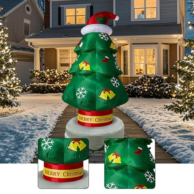 Adorno navideño inflable de 2,13 m (7 pies), divertido adorno para jardín, patio, hogar, festivales y césped.