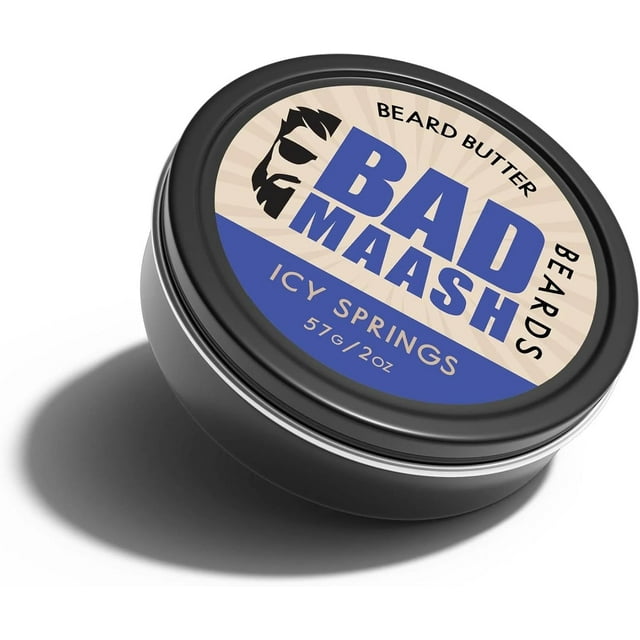 Badmaash Beards Beard Butter | Made in North America | 2oz Tin Infused with All-Natural Shea Butter | Extra Conditioning & Soothing Beard Butter for All Beard Types & Lengths