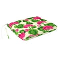 thumbnail image 4 of Jordan Manufacturing 20.25" x 20.75" Geranium Cream Floral Square Outdoor Chair Pad Seat Cushion with Ties (2 Pack), 4 of 9
