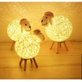 thumbnail image 3 of ZHAOCHENG Lámpara de noche LED Lámpara de noche de oveja de ratán de tres niveles, lámpara de noche para niños, para dormitorio, habitación de bebé, sala de estar, regalo, interruptor USB/botón - Empu, 3 of 5