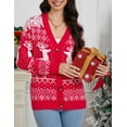 thumbnail image 4 of Yesfashion Womens Christmas Casual Lightweight Long Sleeve Open Front Cardigan Sweaters, 4 of 8