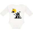 thumbnail image 3 of Inktastic Halloween Haunted House Witch and Bats Boys or Girls Long Sleeve Baby Bodysuit, 3 of 5