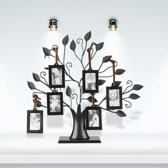 Cadres photo suspendus pour arbre généalogique, arbre d'affichage de cadre de photos de famille à la mode avec cadres photo suspendus décor à la maison(??)