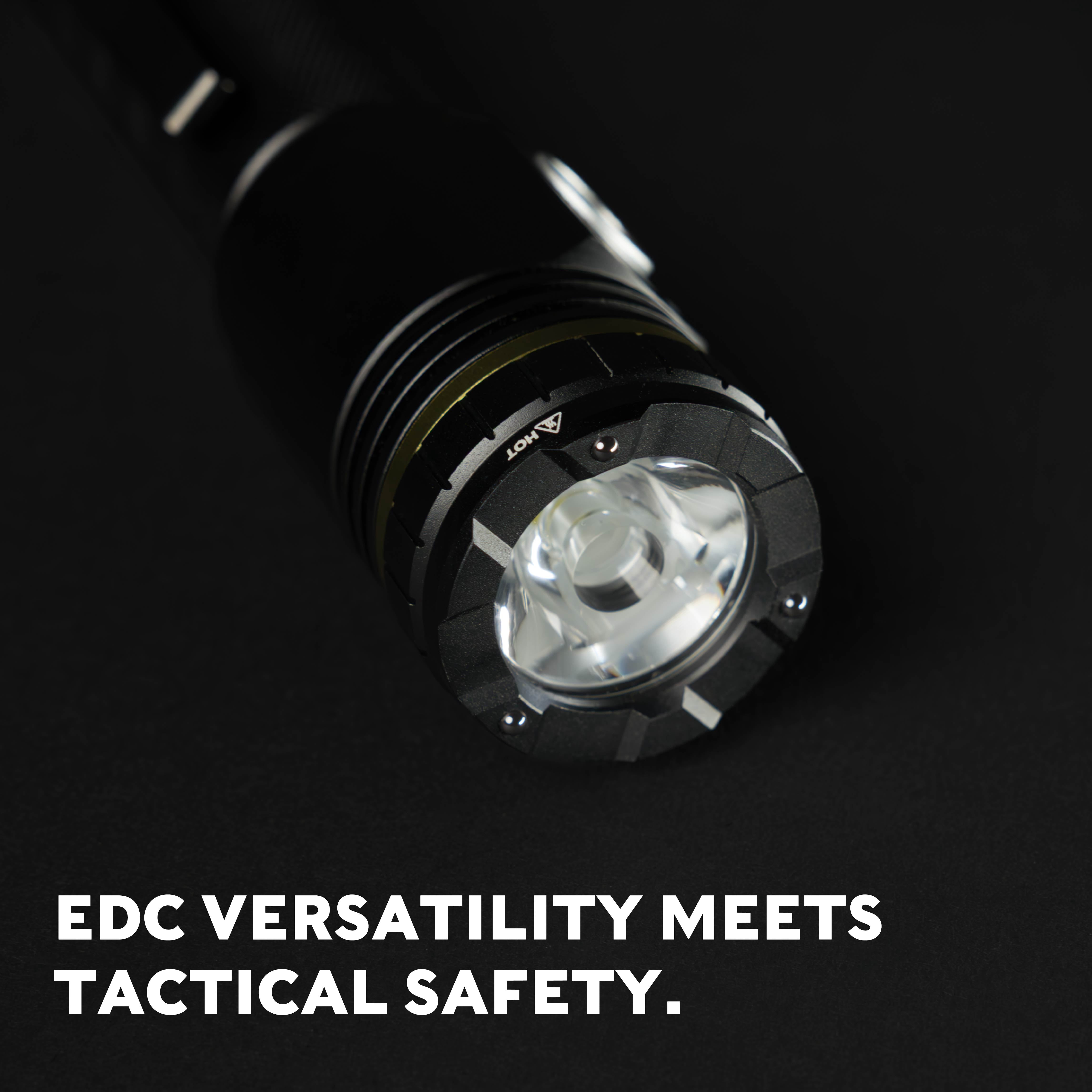 Swiss Tech TAKTISCH 2500LM Rechargeable Tactical LED Flashlight, Waterproof Aluminum