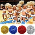 thumbnail image 6 of 2pcs Concert Fancy Double hole handle Dress Costume Club Sport Supplies Cheerleading Cheering Ball Cheerleader Pom Poms Dance Party Decorator RED 2PCS, 6 of 8