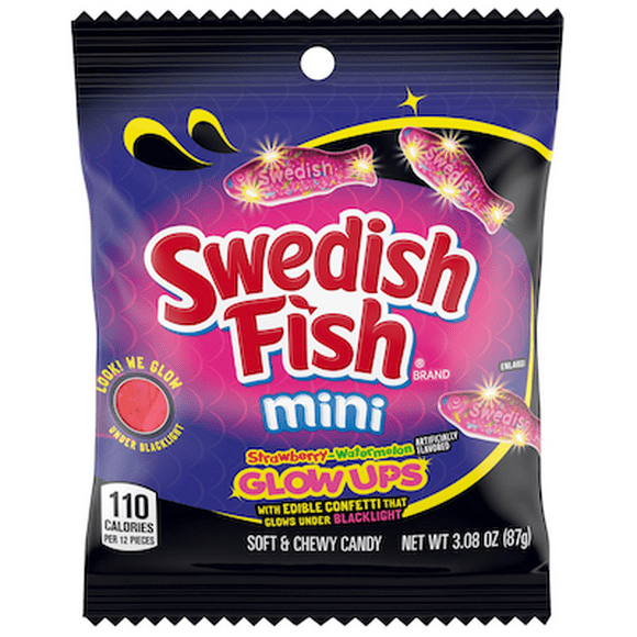 Swedish Fish Glow Ups 3.08OZ - U.S Edition